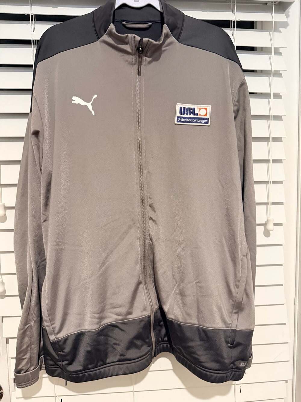 Puma USL Men's Track Zip-up Jacket - Dark/Lght Grey  XXL